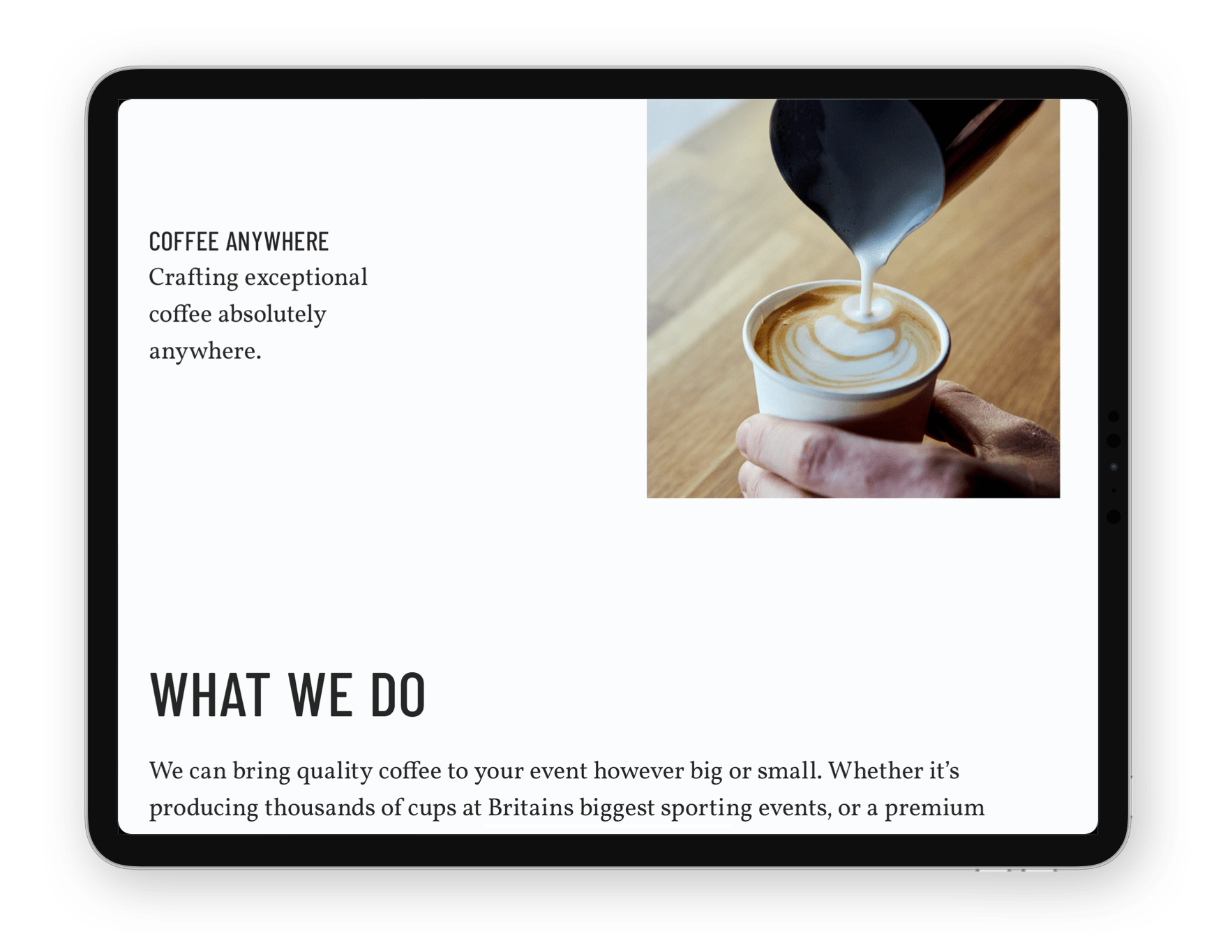 Coffee Anywhere website